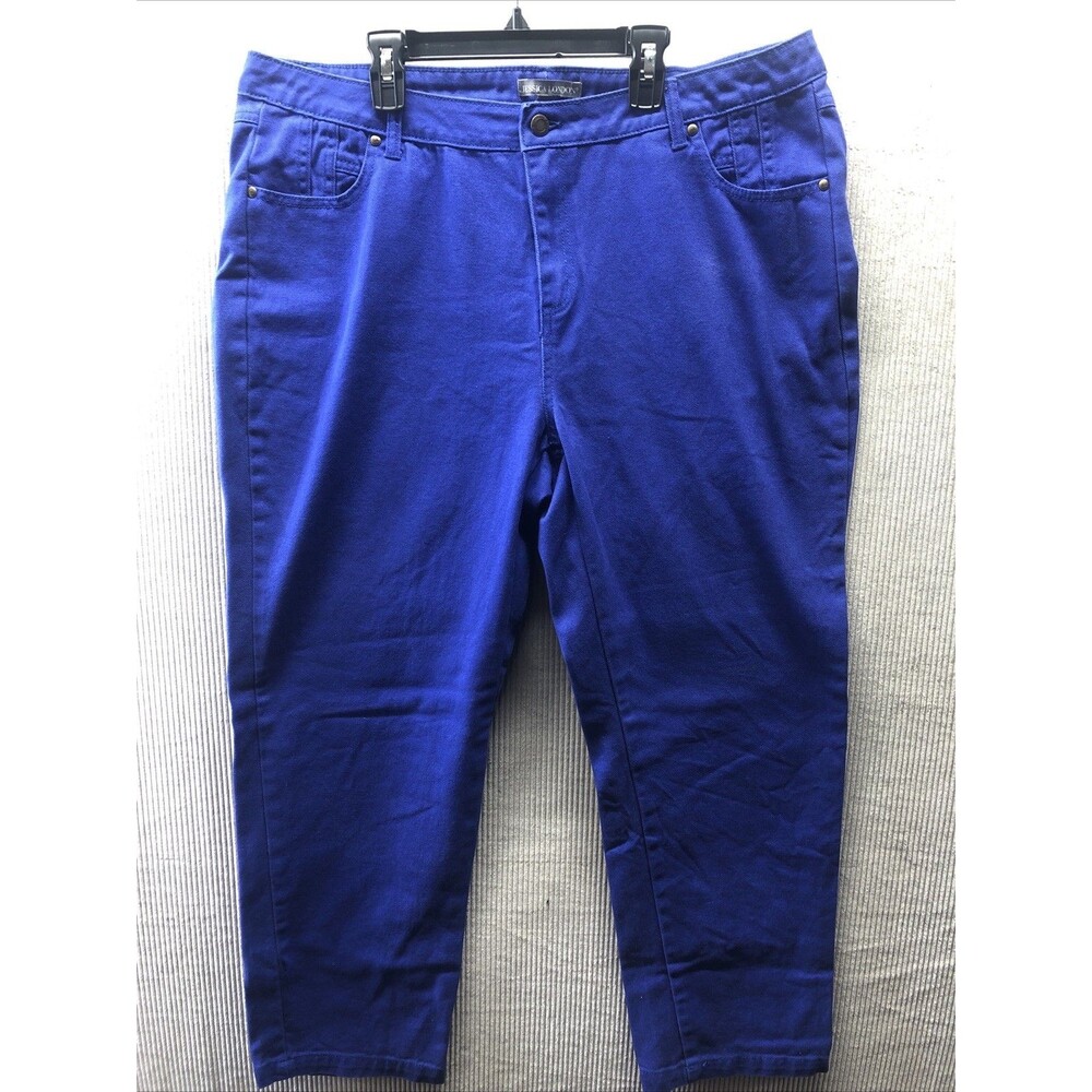 Jessica London Cropped Jeans Womens 18W Blue Denim Plus Dopamine Bright Color